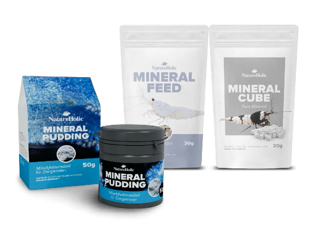NatureHolic Garnelen Häutungs Booster Mineralien Bundle, Mineralcubes, Mineralfeed & Mineralpudding Bestseller