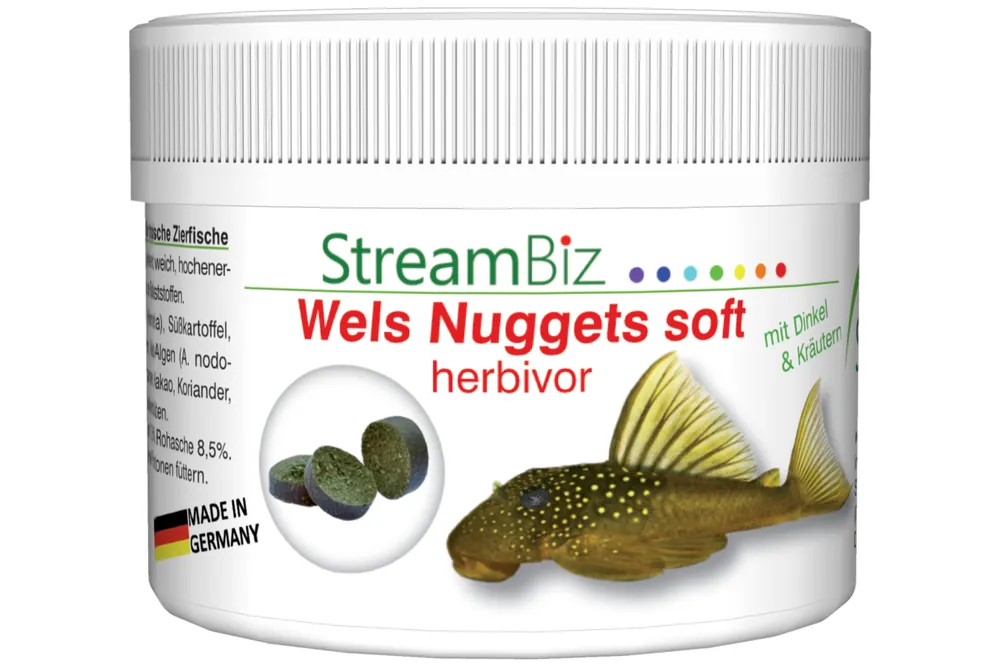 Schneller Versand Streambiz Wels Nuggets soft Herbivor, 90 g