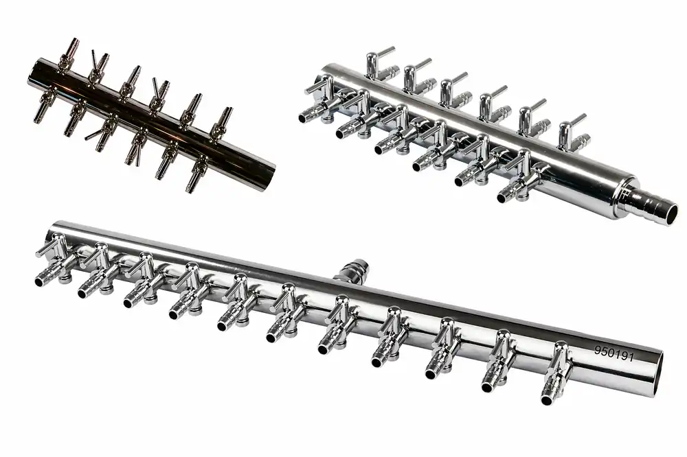 Expressversand Osaga Luftverteiler Metall regelbar, 6-fach, mit Schlauchtülle 10 mm