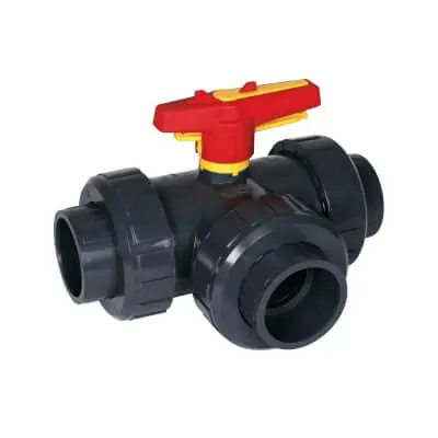 Praher 3 Wege Kugelhahn S4 mit Klebemuffe 40 mm Beliebt