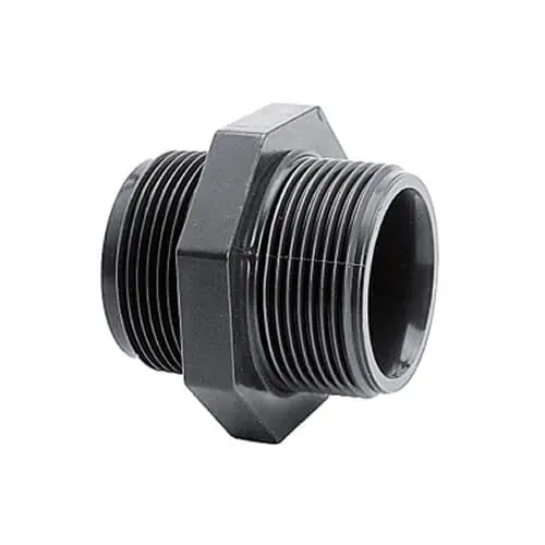 PVC Rohr Doppelnippel mit Gewinde 1 1/2" x 1 1/2" AG Markenprodukt