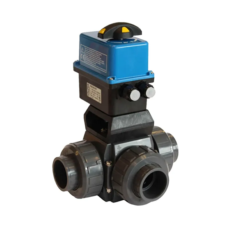 Günstig Praher 3 Wege Kugelhahn S4 T-Kugel PVCu Klebemuffe DN10 / d16 / 15-30 VAC