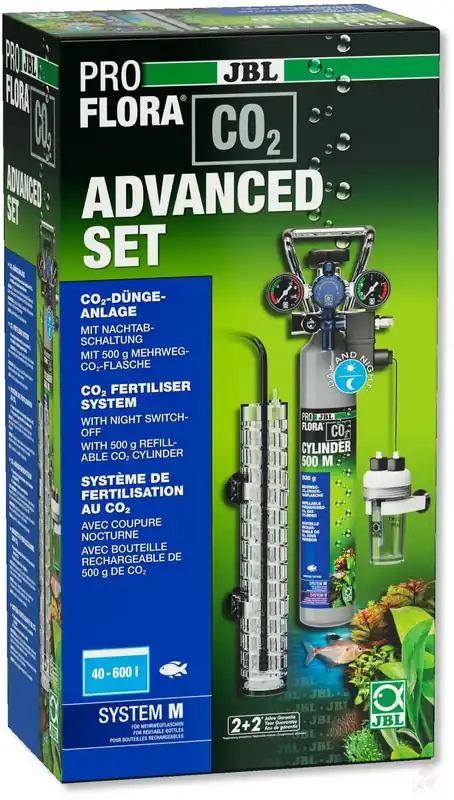 JBL Proflora CO2 Advanced Set M | Mehrweg CO2-Anlage mit Nachtabschaltung (40-600L) Neuheit