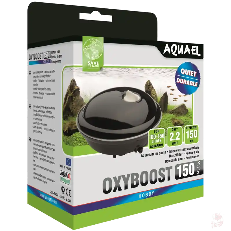 Aquael OXYBOOST APR-150 PLUS Aquarienluftpumpe | 150 l/h, regelbar Markenware