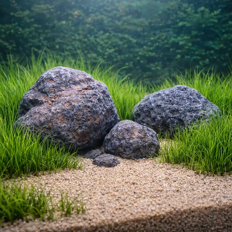Preisknaller Crater Pebbles - Schwarze Lava getrommelt (6-12 cm), 1 kg | Abgerundete Natursteine für Aquascaping