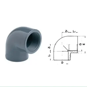 PVC Winkel 90º - Klebemuffe x Innengewinde (16 Bar) 20 mm x ½" 16 mm x 3/8" Bestpreis
