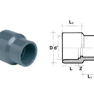 Neu Im Sortiment PVC Reduziermuffe (16 Bar) 63/75 x 50 mm 12/16 x 10 mm