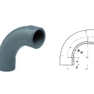 PVC Bogen 90º (Spritzguss) - beidseitig Klebemuffe (16 Bar) Ø 63 mm Ø 20 mm Meistverkauft