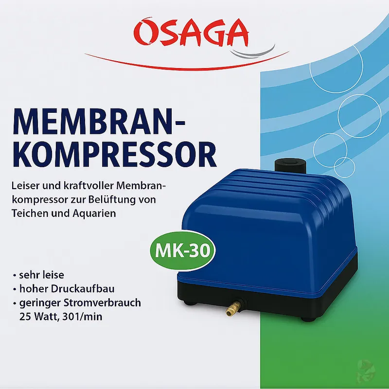 OSAGA Membrankompressor MK-30 | 1800 l/h, 25W Super-Preis