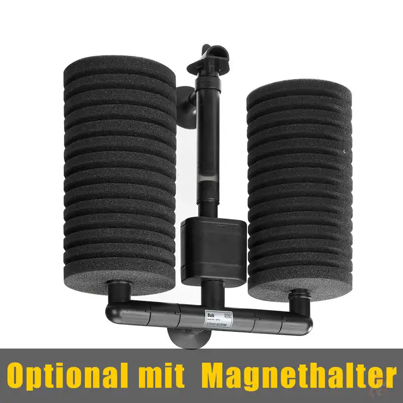 Bestseller BOB MAXI - Doppel-Bio Schwammfilter mit Pumpe optional mit Magnethalterung Ohne Magnethalterung