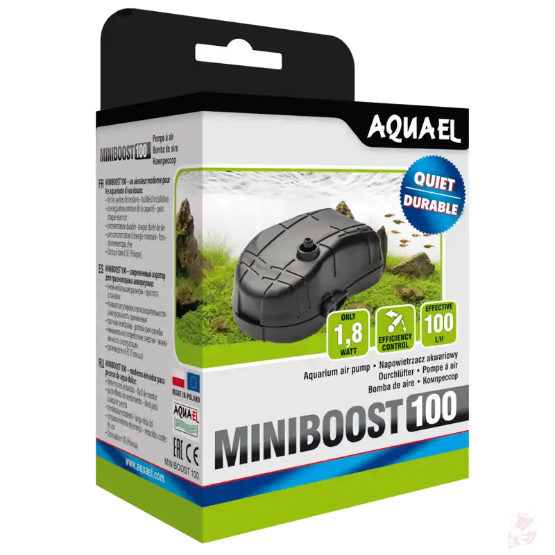 Heißes Angebot Aquael MINIBOOST 100 Aquarienluftpumpe | 100 l/h, regelbar & kompakt
