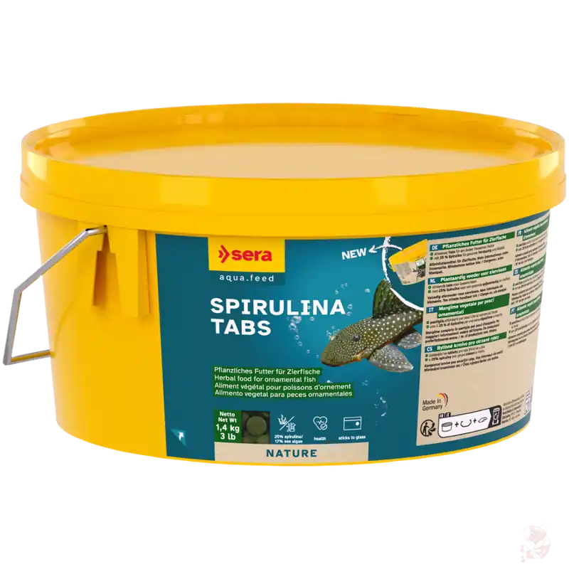 sera Spirulina Tabs, 1400 g | Pflanzliches Haftfutter Züchterpackung Sera Spirulina Tabs Nature. 24 Tabs (16 g) Beliebt