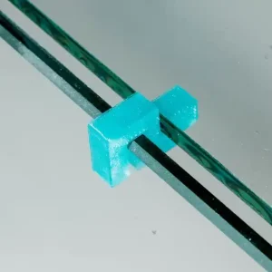 U-Line Abdeckscheibe Halter für Wandstärke 3 mm, Deckelstärke 2 mm, blau transparent, 4 Stk. Geprüft