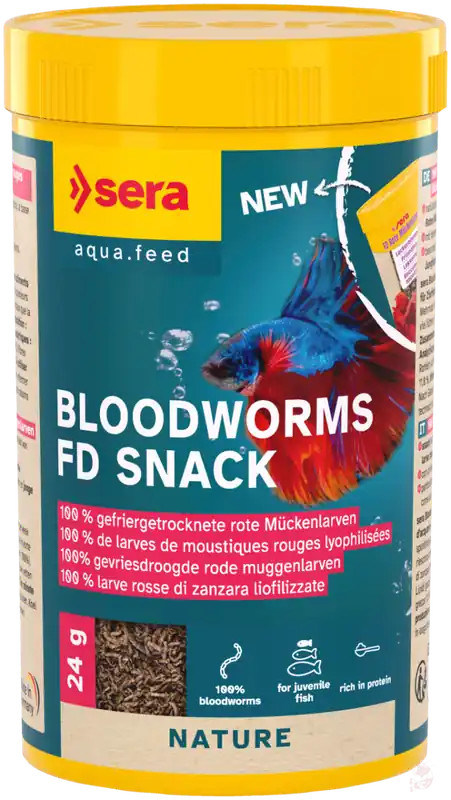 Aktuell sera Bloodworms FD Snack | Natürlicher Leckerbissen für Fische sera Bloodworms FD Snack. 50 ml