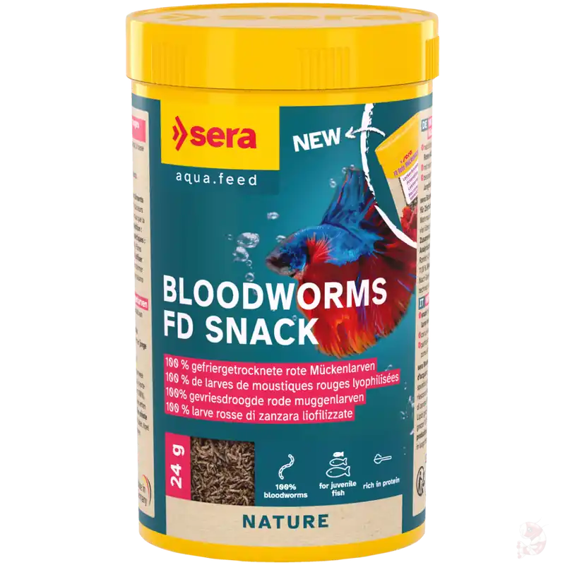 sera Bloodworms FD Snack, 250 ml | Rote Mückenlarven Vorratspackung sera Bloodworms FD Snack. 50 ml Neu Im Sortiment