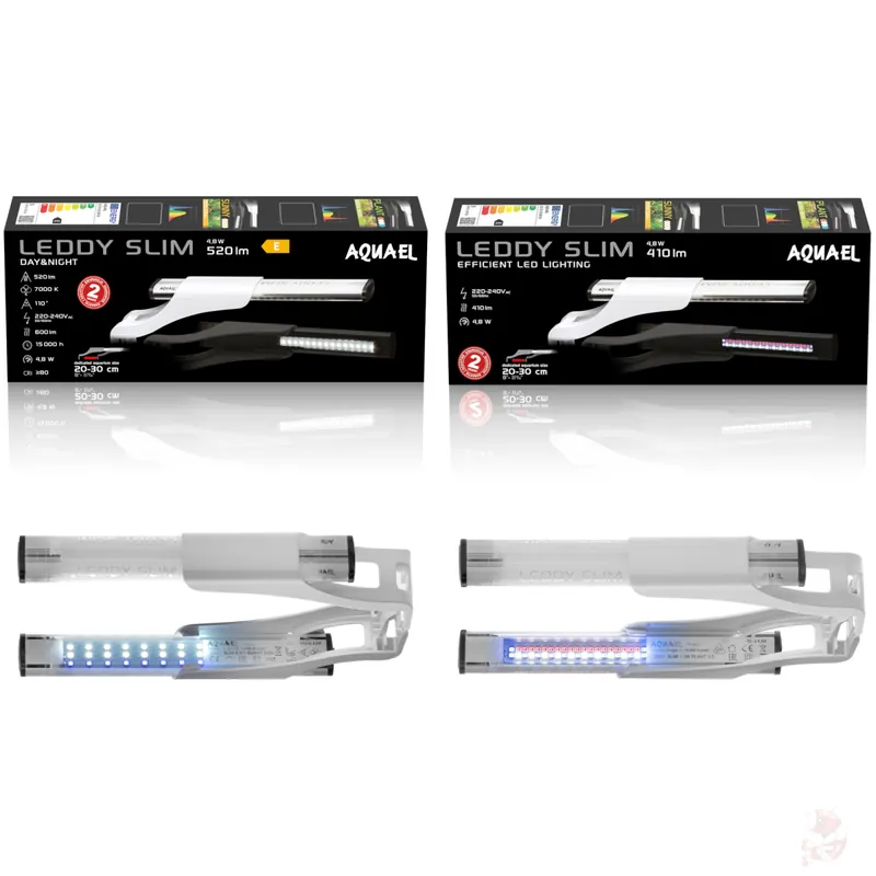 Aquael Leddy Slim 2.0 weiß, Aufstecklampe für 20 - 30 cm breite Aquarien Sunny Day & Night 2.0 Günstig