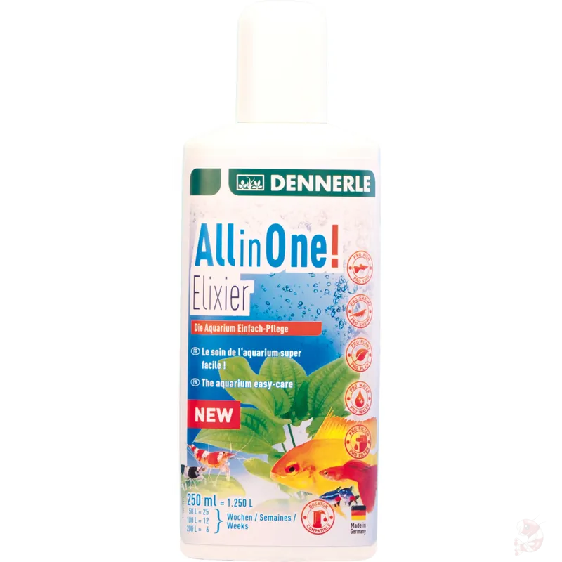 Mega-Angebot Dennerle All in One! Elixier, 250 ml | Komplette Aquariumpflege 250 ml