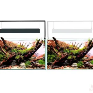 Aquael UltraScape 60 Weißglas Aquarium | 64 l Aquascaping-Aquarium mit LED-Beleuchtung forest (schwarz) Meistverkauft