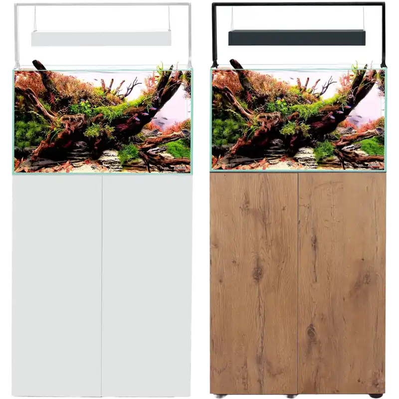 Wochenendangebot Aquael UltraScape 60 Weißglas Aquarium Kombination | 64 l Aquascaping-Set mit Unterschrank forest