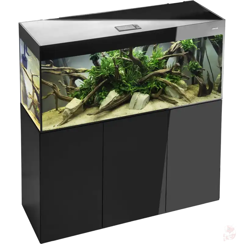 Aquael Aquariumset Glossy 120 Kombination Day & Night schwarz | 260 l mit Unterschrank Glossy 80 schwarz Kombination - 125 L Neu