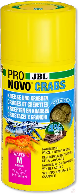 Markenware JBL ProNovo Crabs Wafer M, 250 ml | Vorratspackung Krebsfutter 100 ml