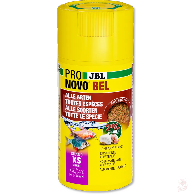 Echt JBL Pronovo Bel Grano XS, 100 ml | Hauptfutter für kleine Aquarienfische Frischebeutel. 20 ml