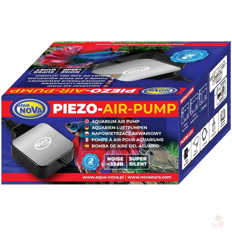 Aqua Nova Aquarium Luftpumpe PIEZO-AIR | 36 l/h (1,5 Watt) 18 Liter pro Stunde (1.5 Watt) Sale
