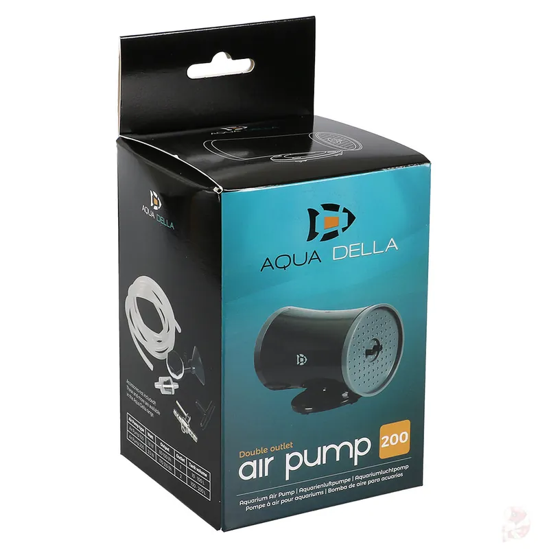 Beliebt Aqua Della Air Pump 200 | Leise Luftpumpe mit 2 Ausgängen Air Pump 100 - 80-100 l/h