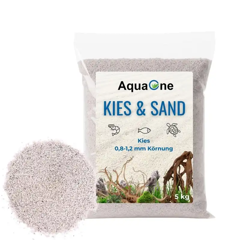 5 Kg hellen Quarzkies fein "Premium Qualität" 0,8-1,2mm Bodengrund Aquarium Kies Letzte Chance