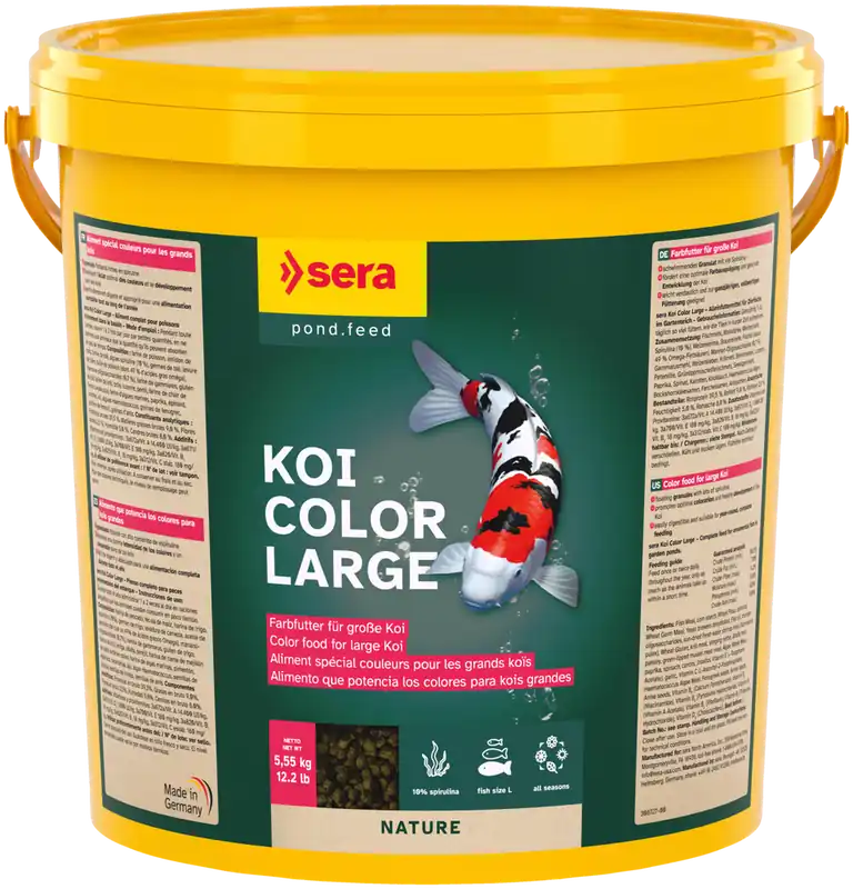 Sera Koi Color Large 21 Liter Eimer Teichfutter Fischfutter Sticks Goldfische Garantierte Lieferung