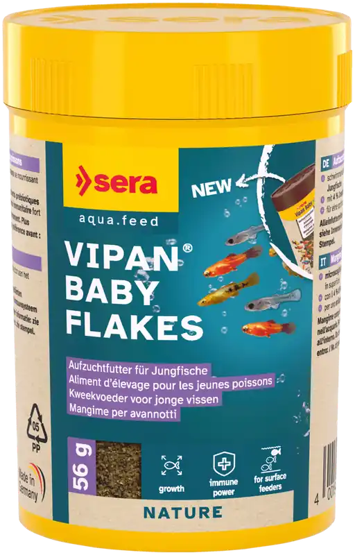 Sera Vipan Baby Flakes 100ml Aufzucht Flockenfutter Fischfutter Zierfische Aquarium Preiswert