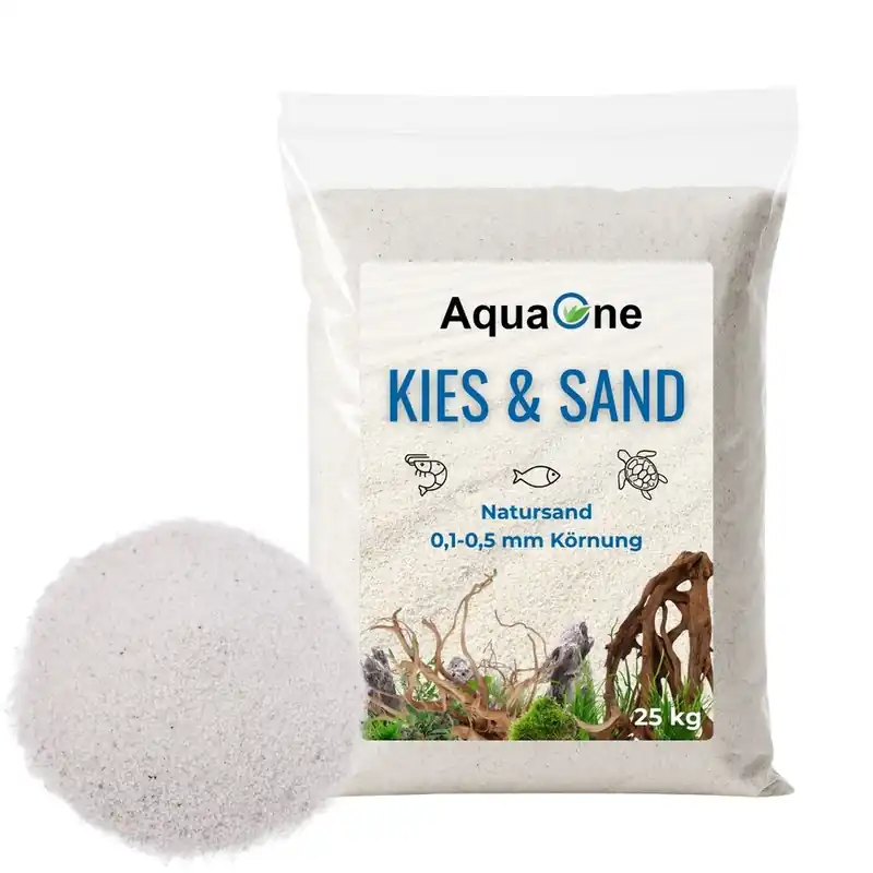 Saisonangebot 25 kg Weißer Aquariensand (0,1-0,5 mm) – Premium Bodengrund für Aquarien