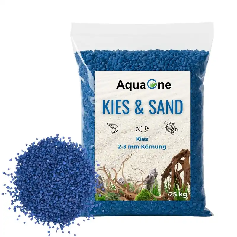 25 kg Blauer Quarzkies – Premium Bodengrund für Aquarien (2-3 mm) Direkt Vom Hersteller