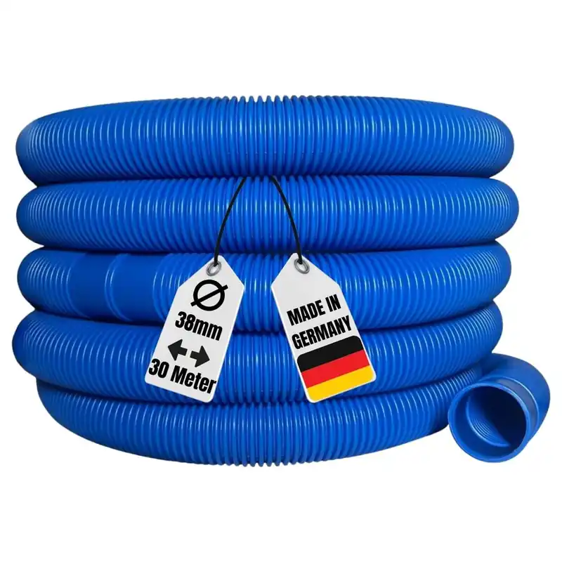 30 Meter 38mm 1 1/2" Poolschlauch Muffenabstand 1,5m Nur Für Kurze Zeit