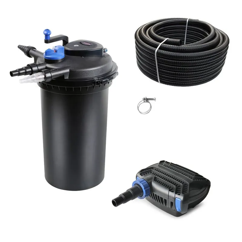 Druckteichfilter Set CPF 15000 mit 30W Eco Pumpe 10m Schlauch Nr.29 Finale Aktion