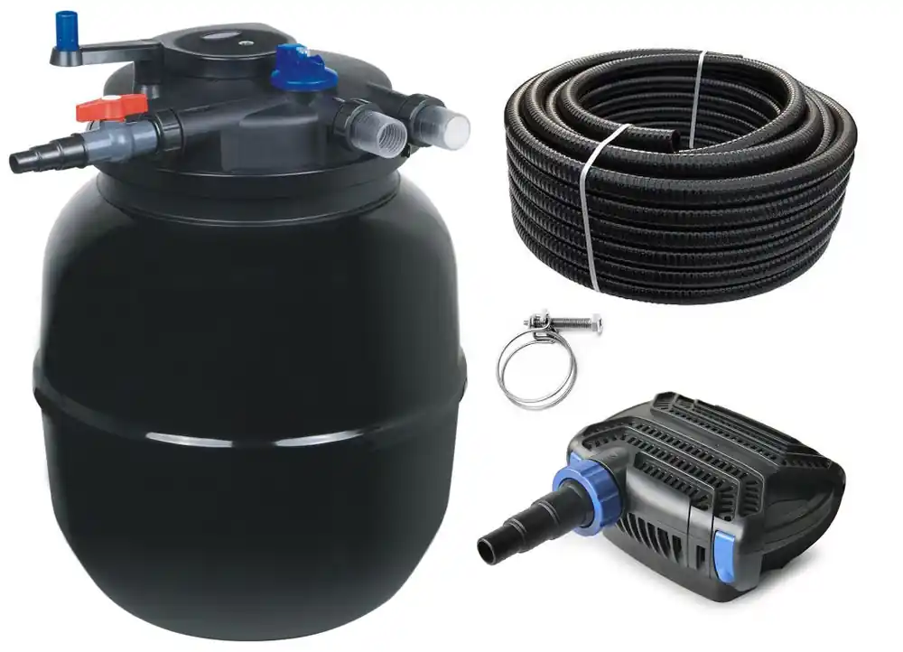 Wochenendangebot Druckteichfilter Set CPF 50000 mit 80W Eco Pumpe 10m Schlauch Nr.53
