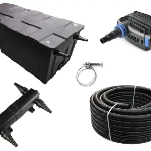 Neue Kollektion Kammerfilter Set CBF 550 B mit 30W Eco Pumpe 10m Schlauch bis 90.000l Nr.78