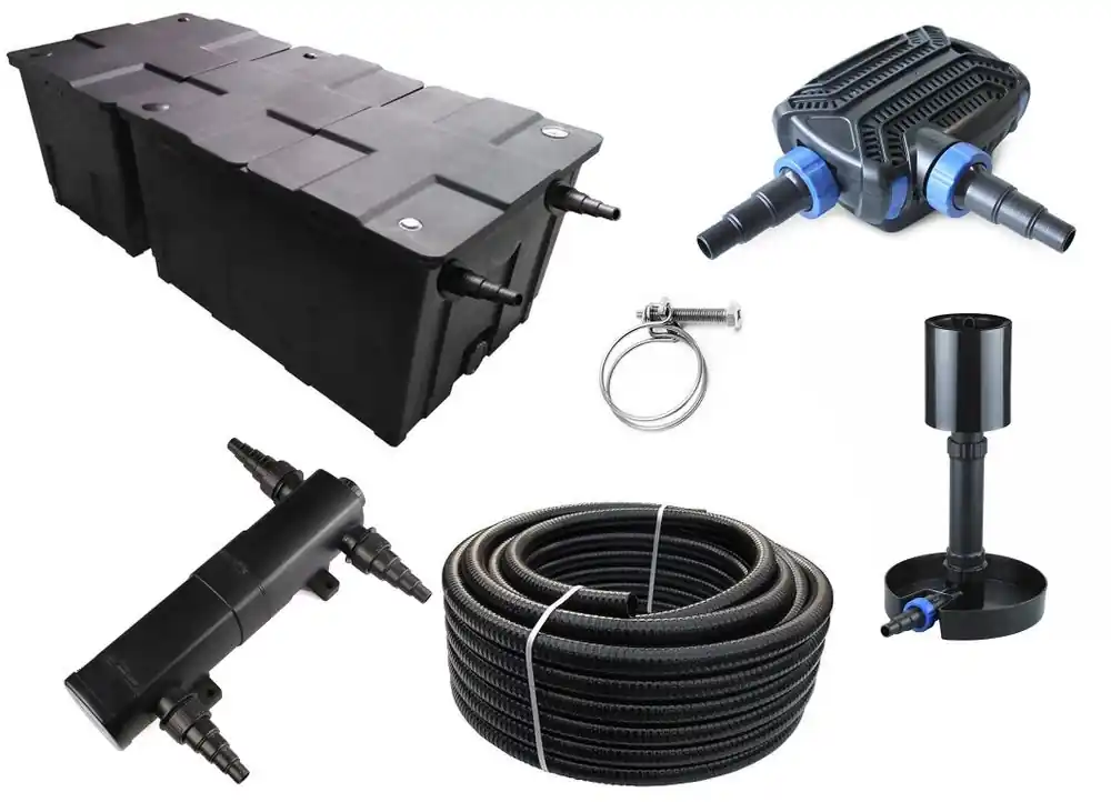 Angebot Kammerfilter Set CBF 550 B mit 50W Eco Pumpe 10m Schlauch bis 90.000l Nr.79