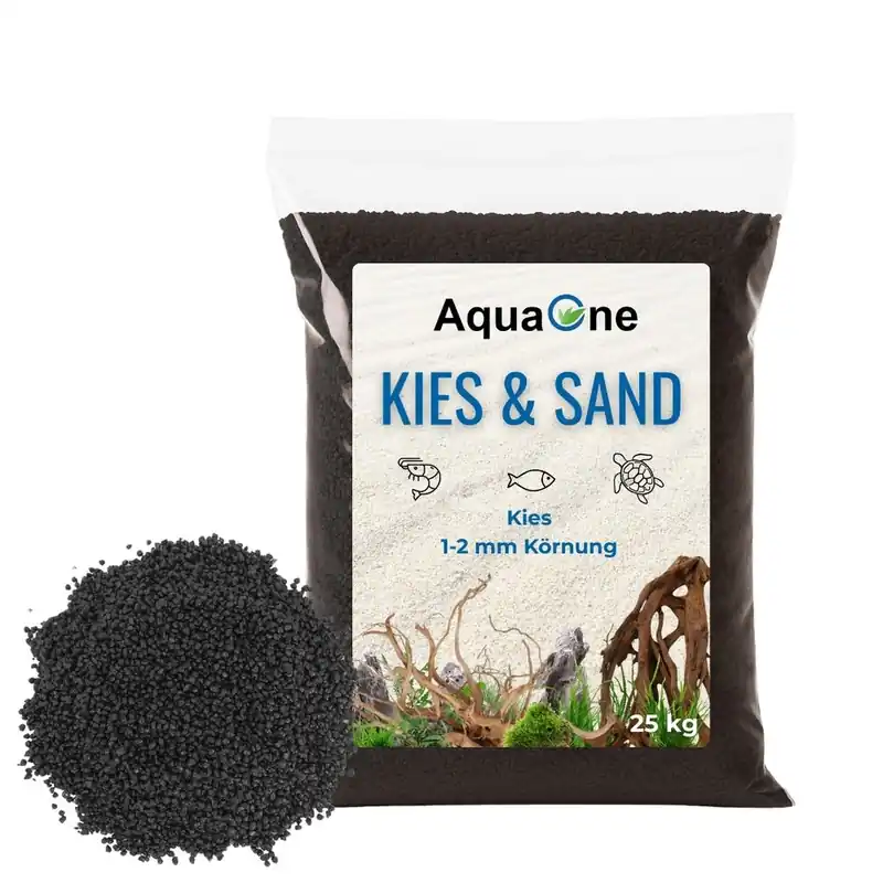 25 kg Schwarzer Quarzkies (1-2 mm) – Premium Bodengrund für Aquarien Sale