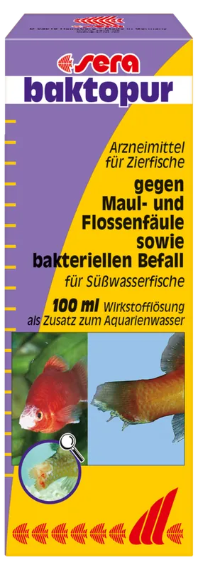 Neue Ware sera baktopur 100 ml bakterielle Infektionen Arzneimittel gegen Maul Flossenfäule