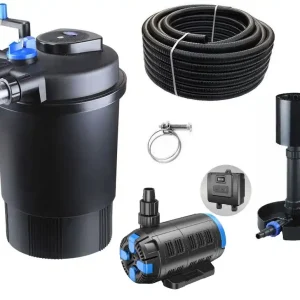 Druckteichfilter Set CPF 30000 regelbare Eco Pumpe 10m Schlauch Standskimmer Nr.48 Neu