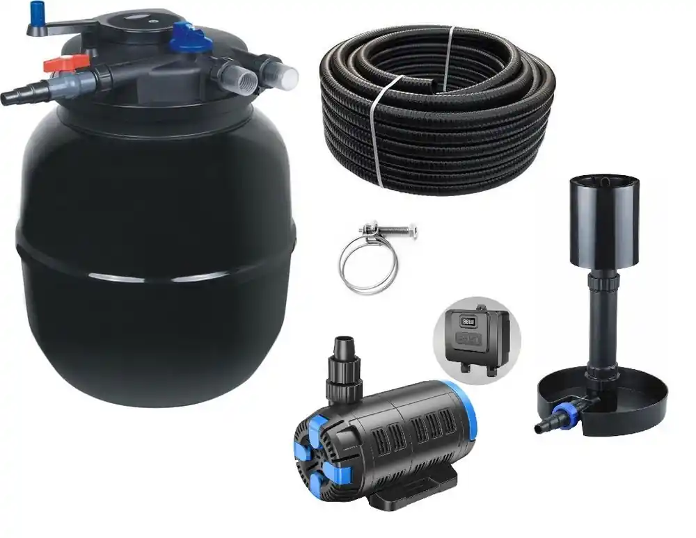 Druckteichfilter Set CPF 50000 regelbare Eco Pumpe 10m Schlauch Standskimmer Nr.56 Begrenztes Angebot