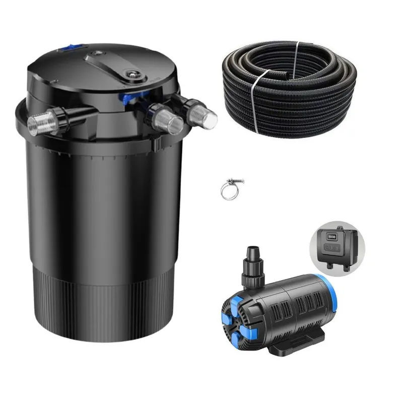 Druckteichfilter Set CPU 30000 regelbare Eco Pumpe 10m Schlauch Nr.51 Zertifiziert