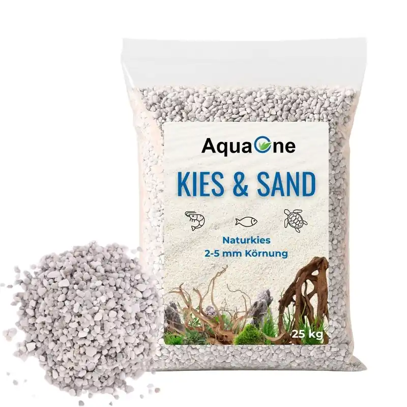 Meistverkauft 25 Kg weißen Naturkies Noa "Premium Qualität" 2-5 mm Bodengrund Aquarium Kies