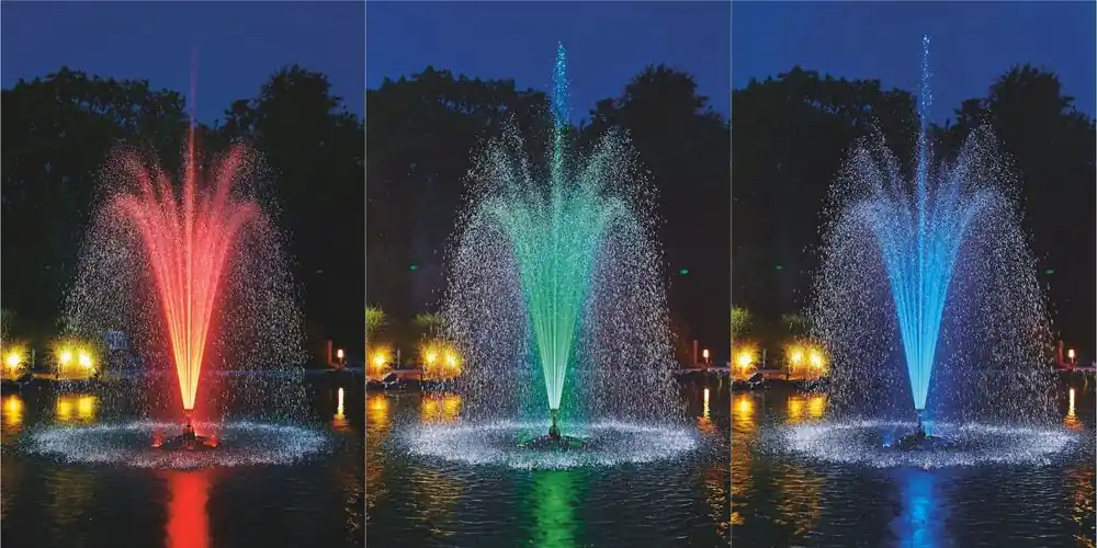 Sale Oase Schwimmende Teich Fontäne Set PondJet Eco mit RGB LED Beleuchtung
