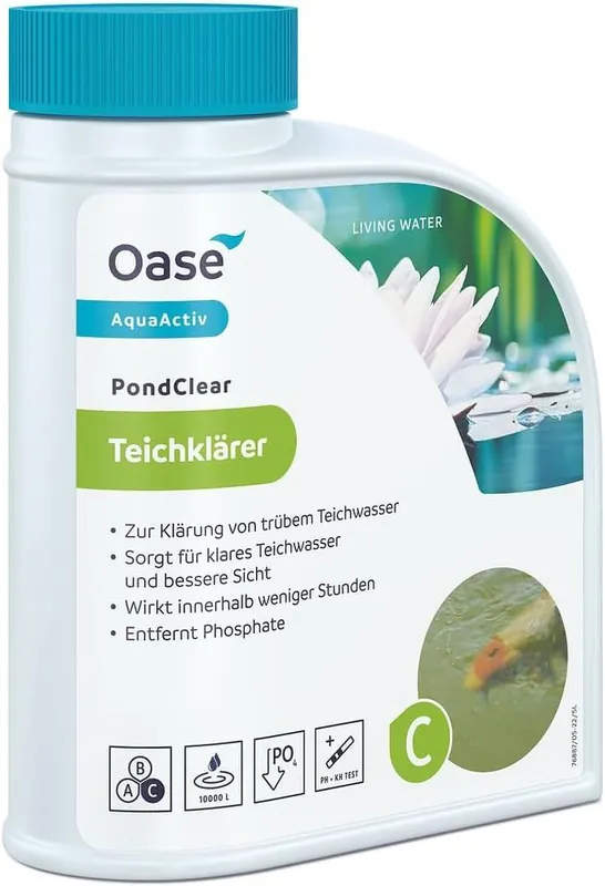 Oase AquaActiv PondClear 500 ml kristallklares Teichwasser Nur Für Kurze Zeit