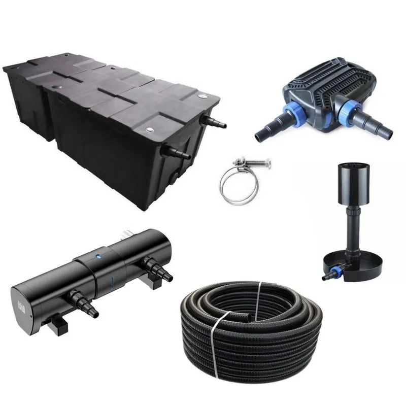 Saisonangebot Kammerfilter Set CBF-550B 70W Eco Pumpe Schlauch 110 Watt-UV-Klärer! bis 90.000l Nr.81
