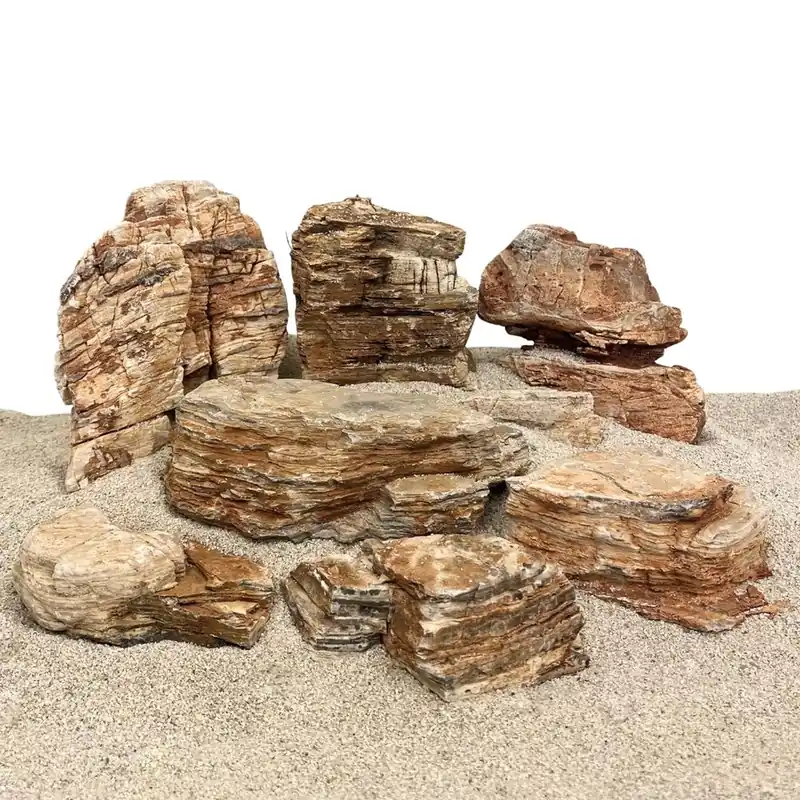 Aquarium Natursteine Red Multilayer Rock 10 kg Mix Größe M-XL Aquascaping Steine Aktuell