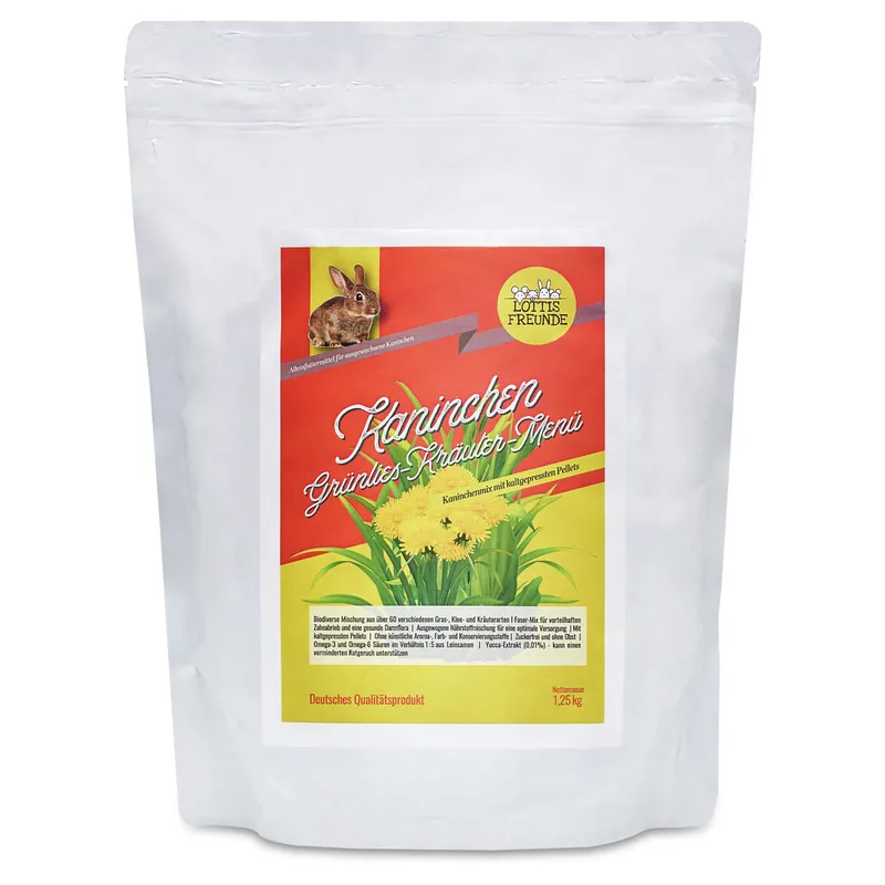 LOTTIS FREUNDE Kaninchen Grünlies-Kräuter-Menü 1,25 kg Markenprodukt