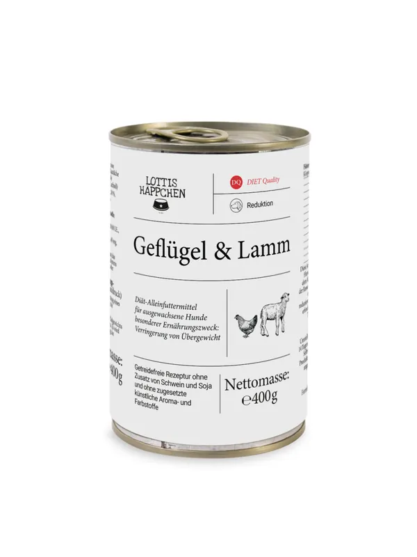 Jetzt Kaufen LOTTIS HÄPPCHEN Adipositas Geflügel und Lamm 400 g